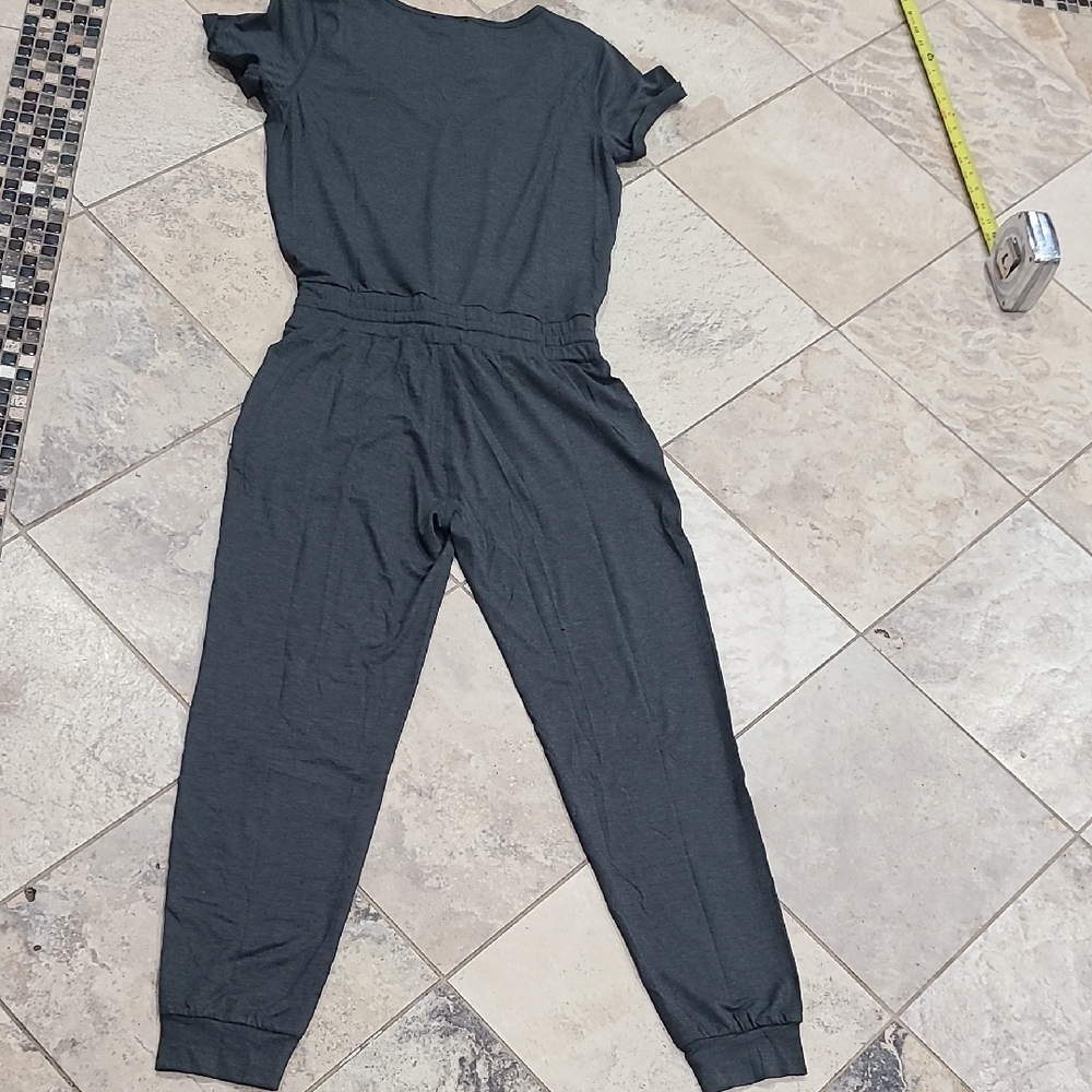 Vuori Charcoal Jumpsuit with Drawstring Waist - Picture 9 of 12